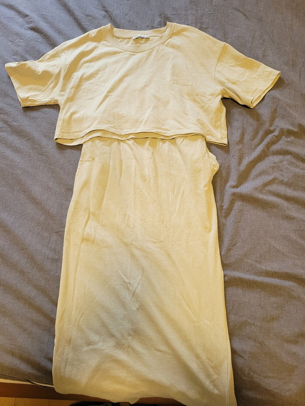 Zara Light Blue Set - Soft Short Sleeve Top & Long Skirt